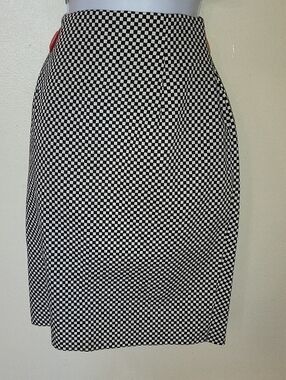 Dana Buchman Black & White Checkerboard Pencil Skirt